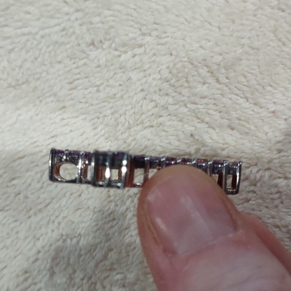 Amethyst Purple Gemstone Cross Pendant Set In Sterling Silver - Picture 5 of 7